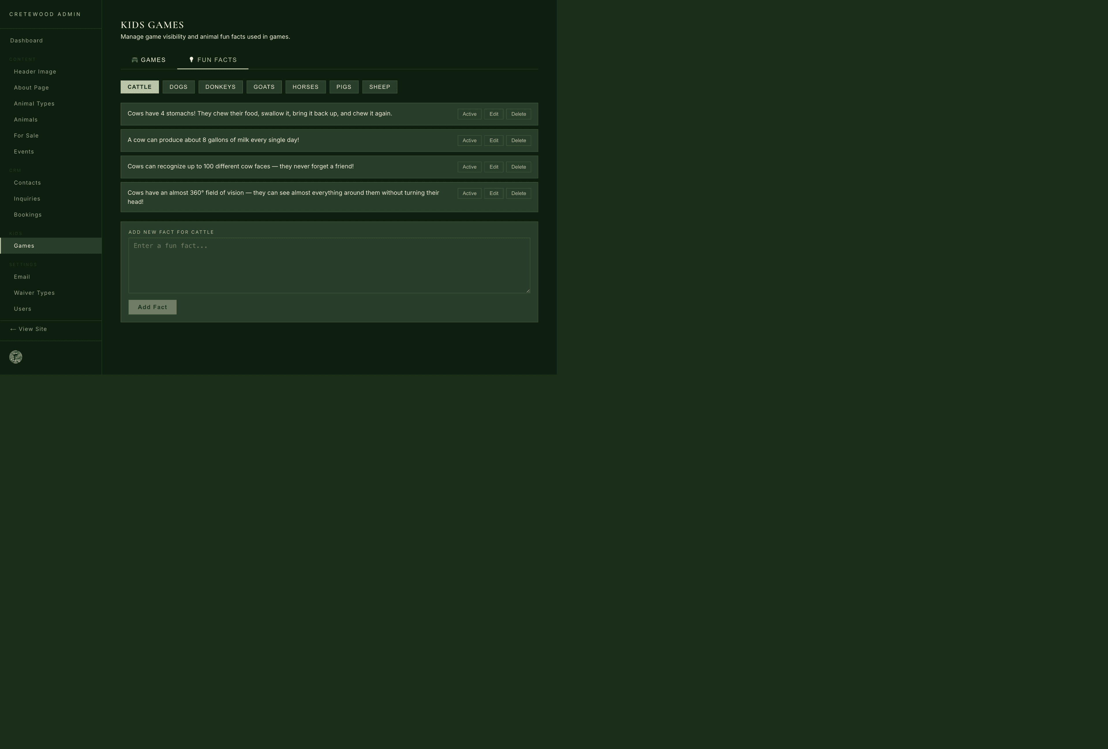 Cretewood kids fun facts management