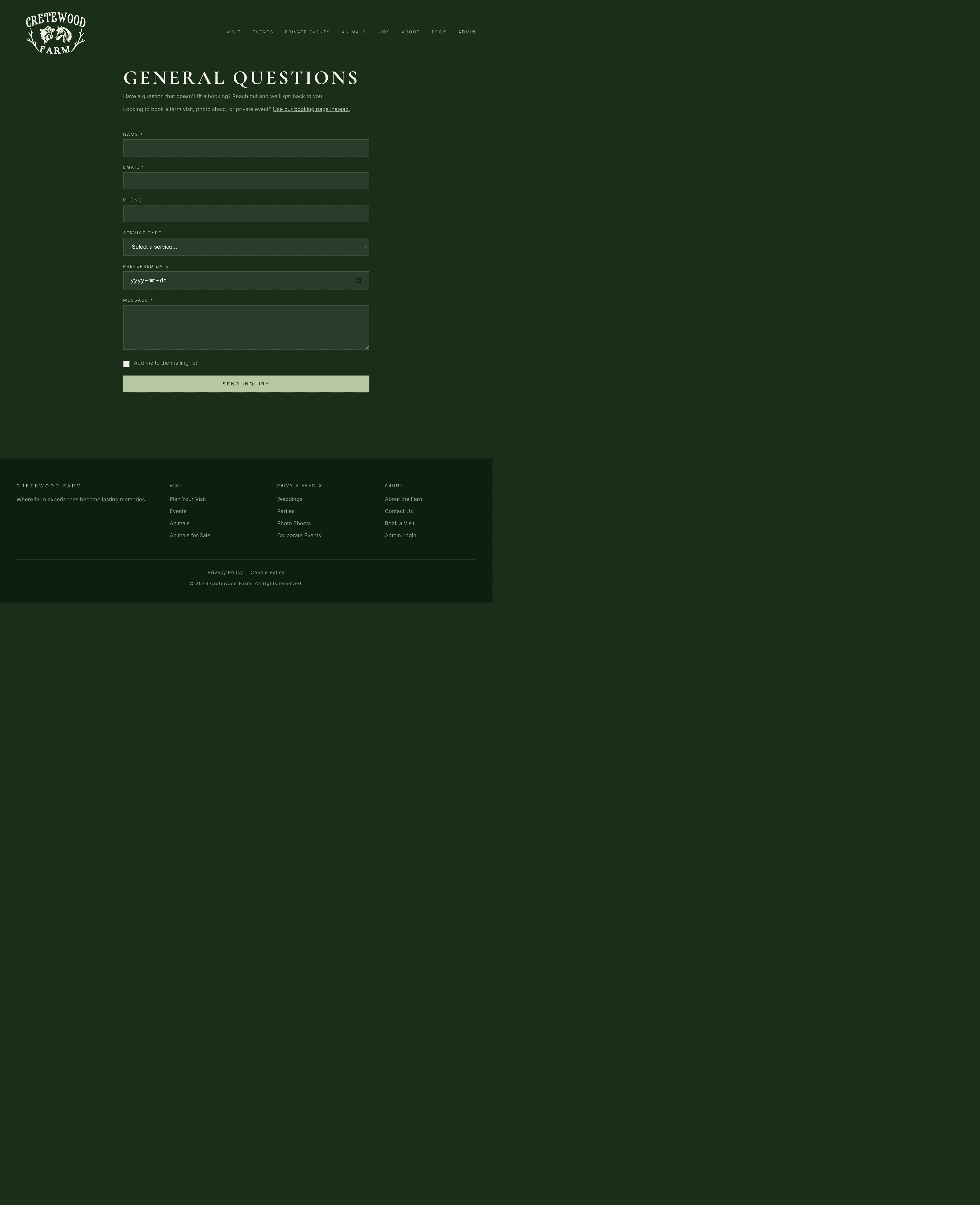 Cretewood contact page